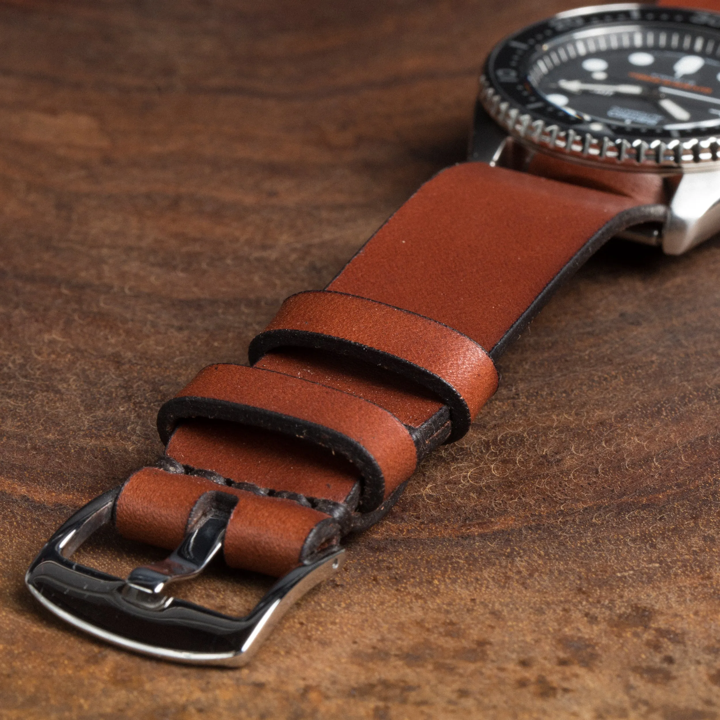 Simple Pass Thru Watch Strap // Medium Brown