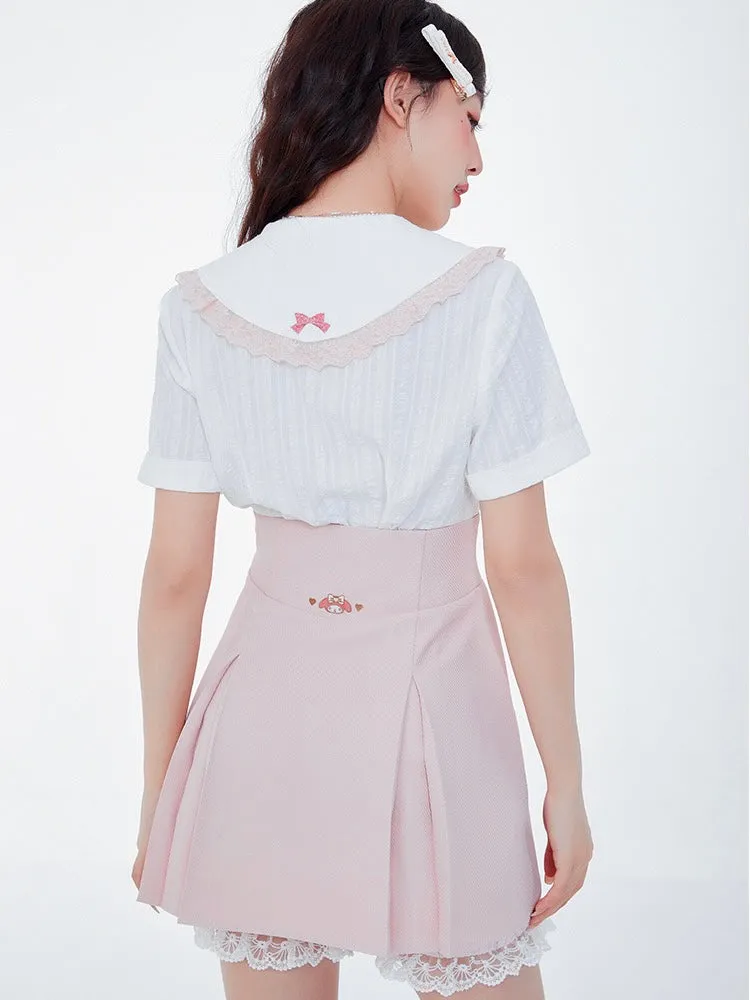 Sweet and Cute My Melody High Waist Skirt with Pettipants