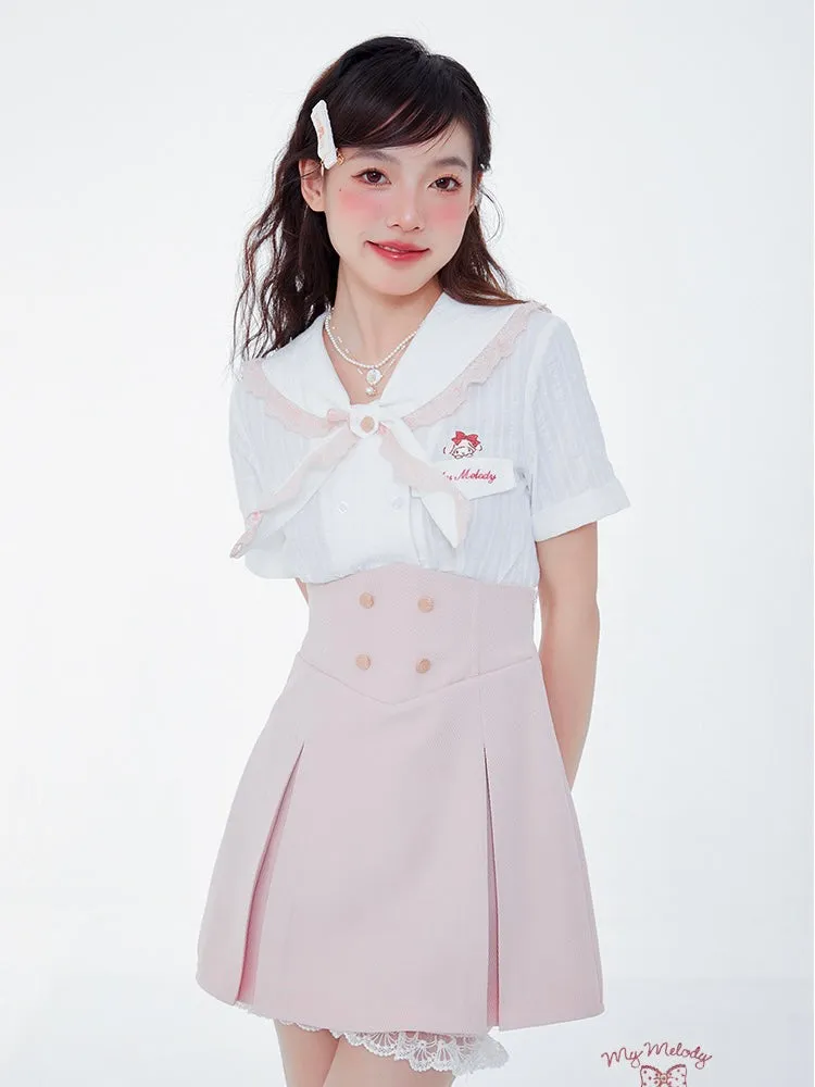 Sweet and Cute My Melody High Waist Skirt with Pettipants