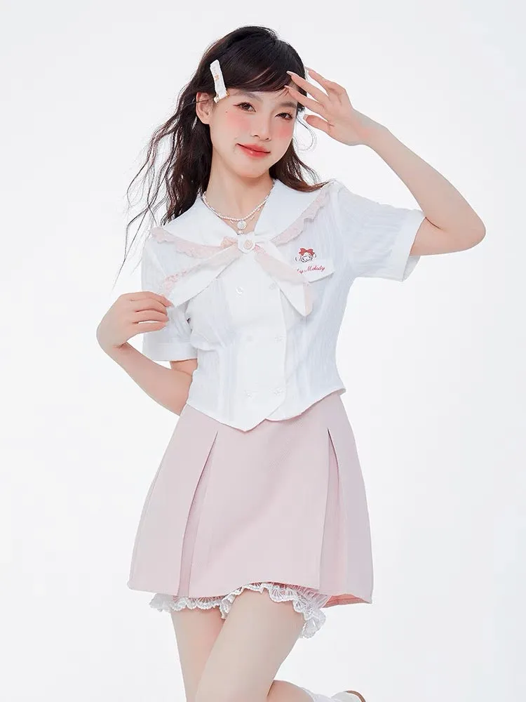 Sweet and Cute My Melody High Waist Skirt with Pettipants