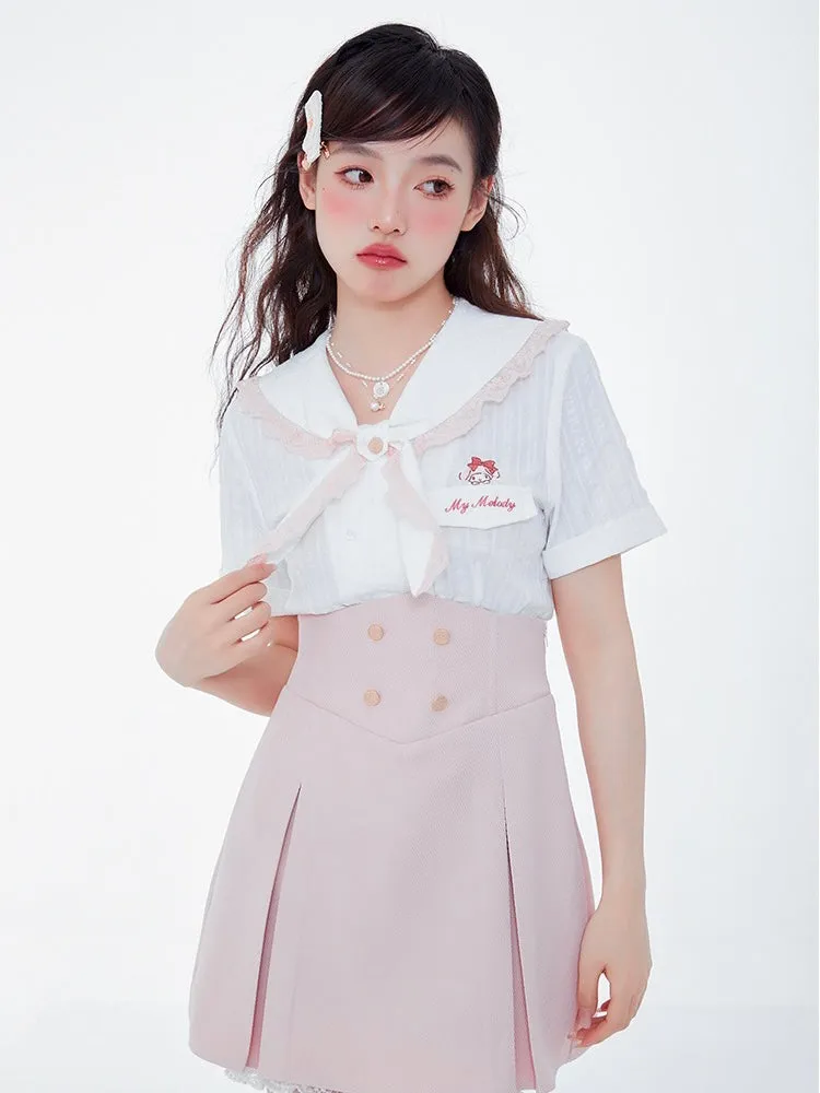 Sweet and Cute My Melody High Waist Skirt with Pettipants