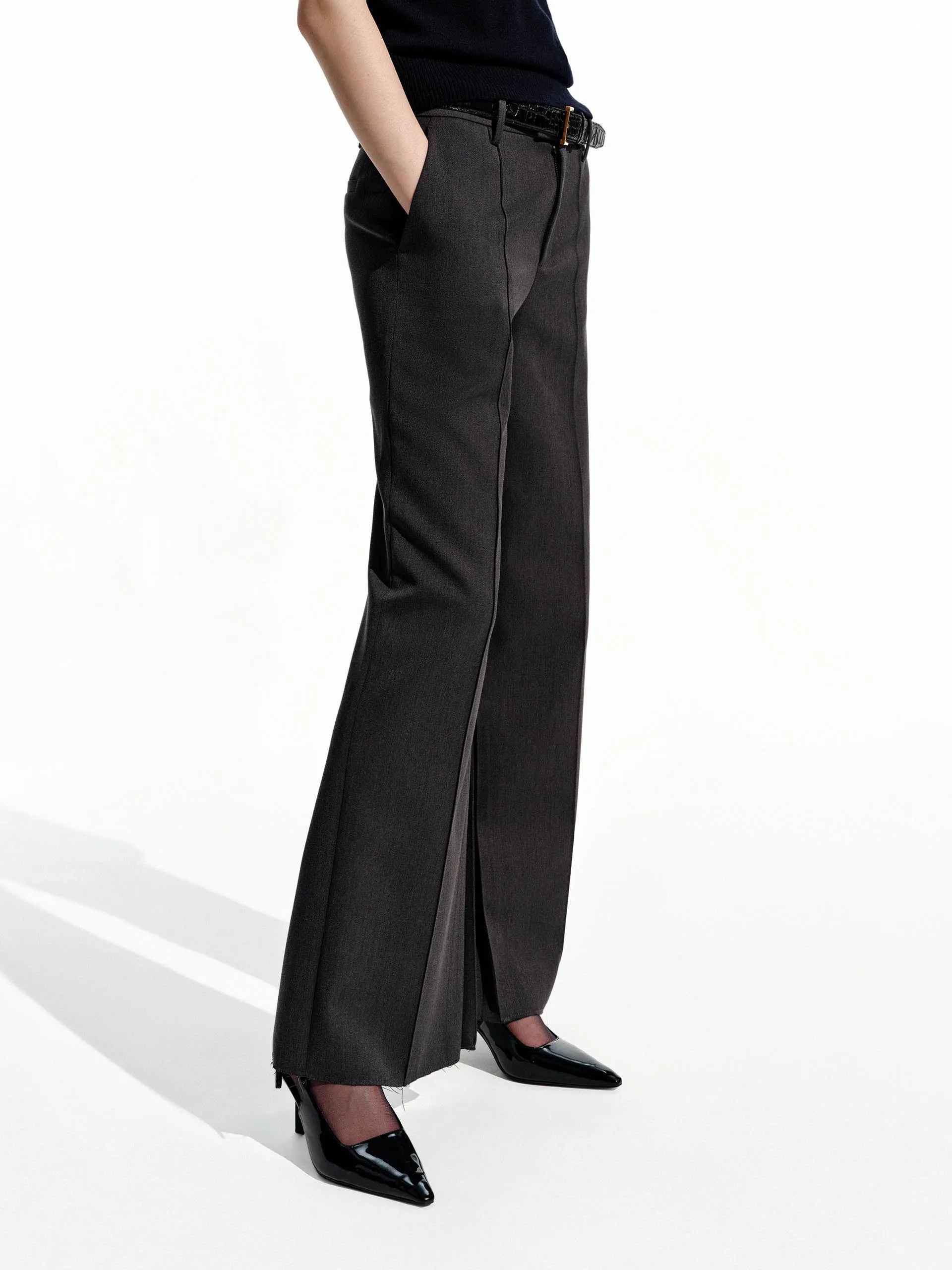 Tailored Raw Hem Pants