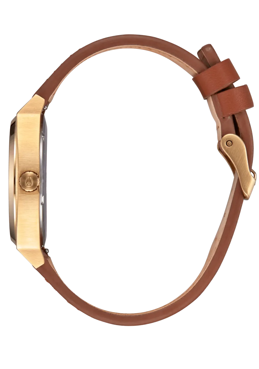 Time Teller Leather - Light Gold / White Sunray