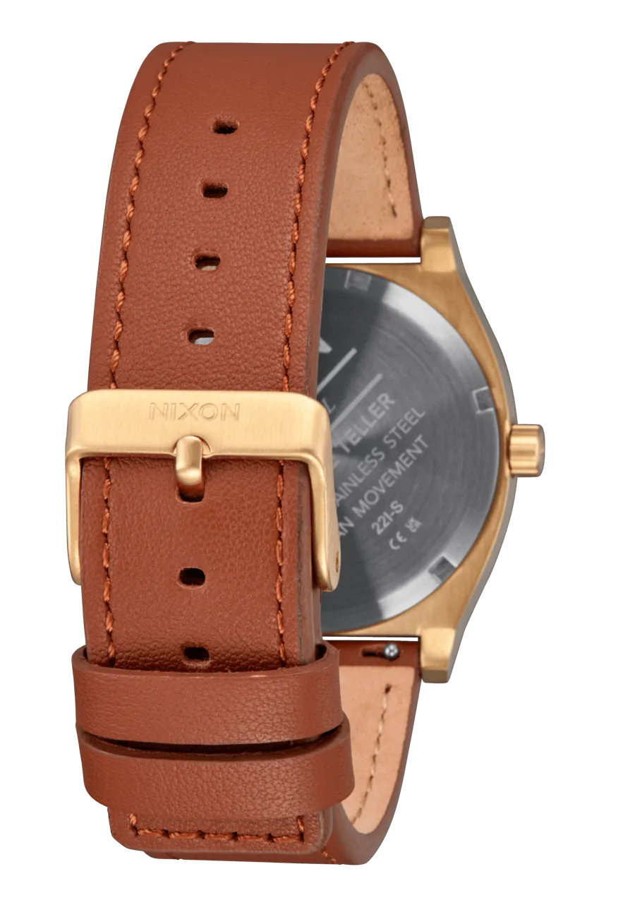 Time Teller Leather - Light Gold / White Sunray