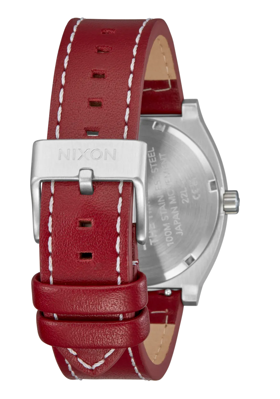 Time Teller Leather - Silver / Egret / Cranberry