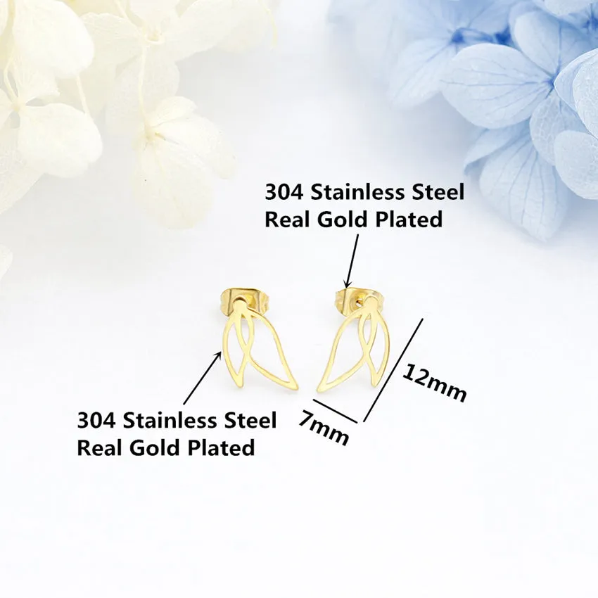 Trendy Simple Leaf Stud Earrings For Women Korean