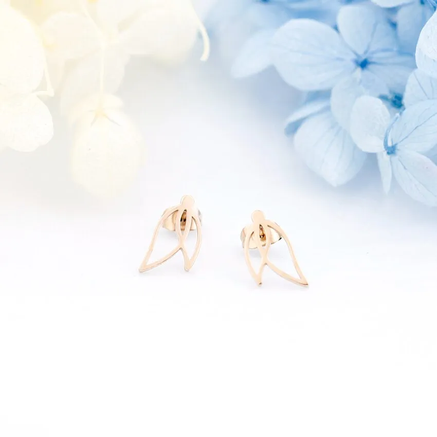 Trendy Simple Leaf Stud Earrings For Women Korean