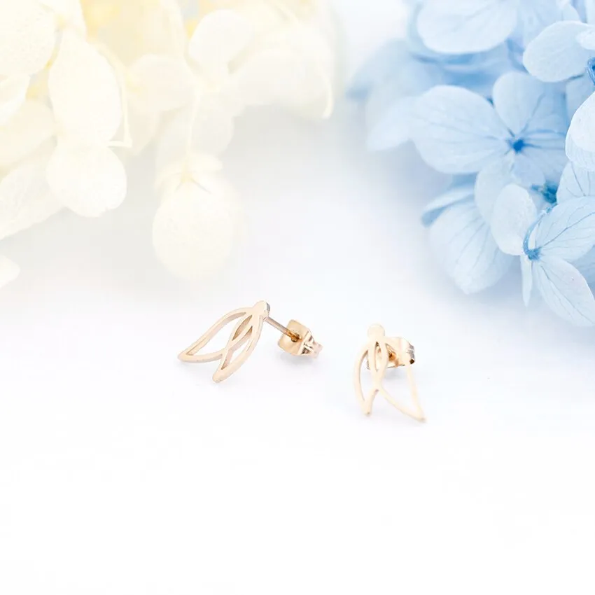 Trendy Simple Leaf Stud Earrings For Women Korean