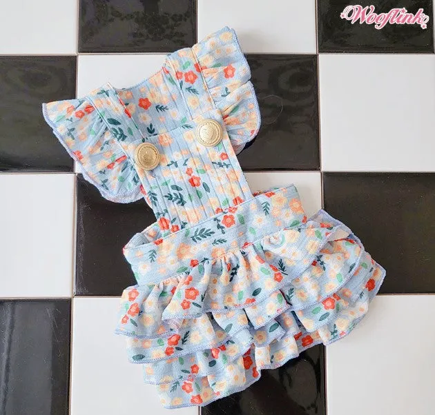 Wooflink Blooming Flowers Dress - Blue